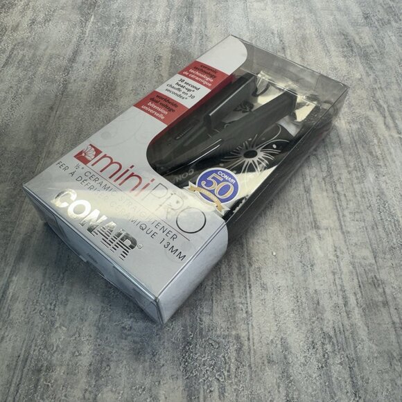 BRAND NEW Conair Mini PRO 1/2 Inch CERAMIC FLAT IRON Black Travel Compact Size - Picture 4 of 5